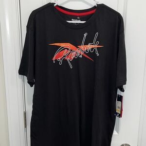 New Reebok Slick black work out training splash regular fit mens T-shirt L